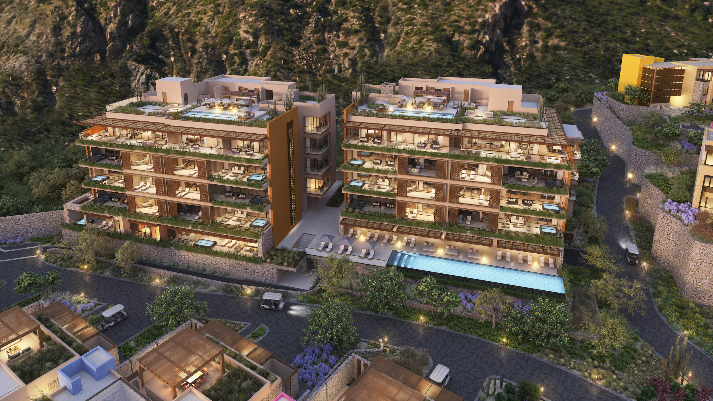 Querencia Section 3- El Valle El Valle is the latest neighborhood designed within the masterplanned Querencia community.A smaller, more intimate enclave set against the backdrop of the vibrant desert mountains,the 12 condominium residences offer a mix of for sale